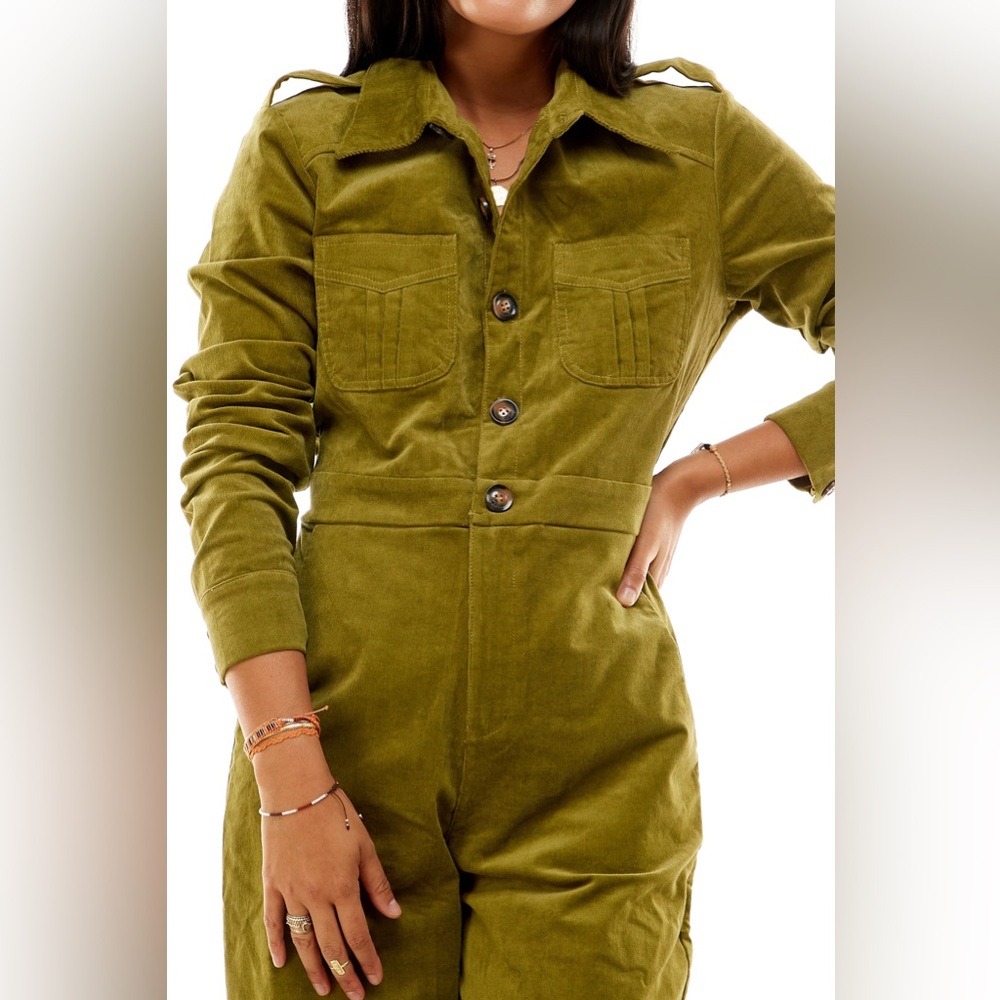 Saint Geraldine “Marr’s" Long Sleeve Olive Green Coverall - Size L